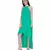 Women's Halter Neck Ruffle Drape Georgette Party/ Evening Gown in Spring Green