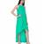 Women's Halter Neck Ruffle Drape Georgette Party/ Evening Gown in Spring Green