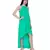 Women's Halter Neck Ruffle Drape Georgette Party/ Evening Gown in Spring Green
