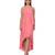 Women's Halter Neck Ruffle Drape Georgette Party/ Evening Gown in Peach