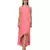 Women's Halter Neck Ruffle Drape Georgette Party/ Evening Gown in Peach