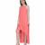 Women's Halter Neck Ruffle Drape Georgette Party/ Evening Gown in Peach