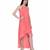Women's Halter Neck Ruffle Drape Georgette Party/ Evening Gown in Peach