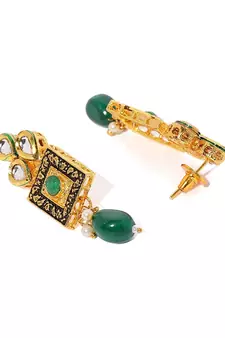 Traditional Gold Plated Kundan & Beads Choker Necklace Jewellery Set for Women 