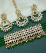 Ethnic Indian Traditional Kundan Pearl Choker Necklace Set for Women