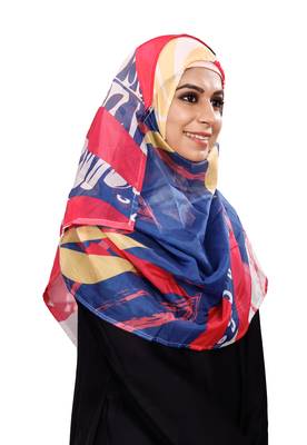 Women's Multi Color Printed BSY Magic Fabric Scarf Hijab Dupatta 5