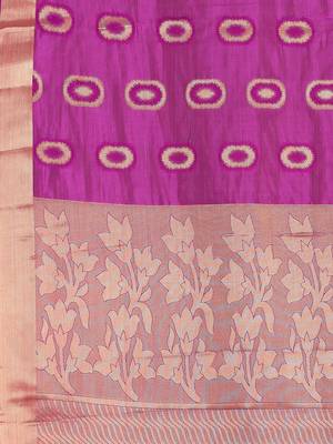 Purple Woven Design Jute Silk Saree With Blouse Piece 2