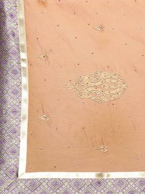 CLASSICATE from the house of The Chennai Silks  Rust Orange Viscose Rayon Embellished Banarasi Saree With Blouse Piece 2