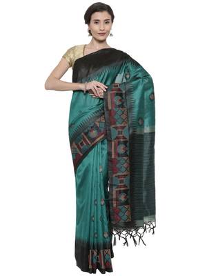 CLASSICATE from the house of The Chennai Silks  Green Embroidered Dupion Saree With Blouse Piece 1