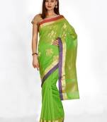 CLASSICATE from the house of The Chennai Silks  Green Silk Cotton Woven Design Narayan Peth Saree With Blouse Piece