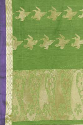CLASSICATE from the house of The Chennai Silks  Green Silk Cotton Woven Design Narayan Peth Saree With Blouse Piece 2