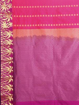 CLASSICATE from the house of The Chennai Silks  Women's Magenta Dharmavaram Silk Saree With Blouse 2