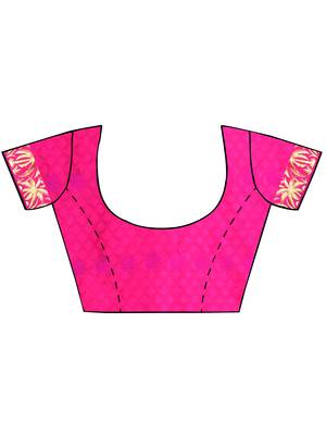 CLASSICATE from the house of The Chennai Silks  Women's Magenta Dharmavaram Silk Saree With Blouse 3