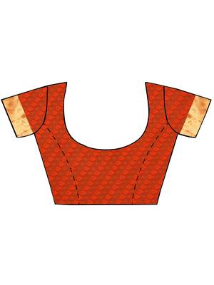 CLASSICATE from the house of The Chennai Silks  Women's Red Dharmavaram Silk Saree With Blouse 3