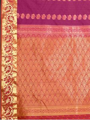 CLASSICATE from the house of The Chennai Silks  Women's Purple Dharmavaram Silk Saree With Blouse 2