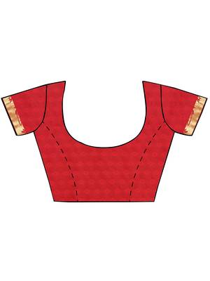 CLASSICATE from the house of The Chennai Silks  Women's Orange Dharmavaram Silk Saree With Blouse 3