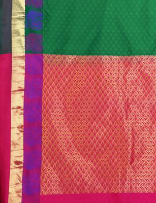 CLASSICATE from the house of The Chennai Silks  Women's Green Dharmavaram Silk Saree With Blouse 2