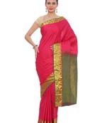 CLASSICATE from the house of The Chennai Silks  Women's Pink Dharmavaram Silk Saree With Blouse