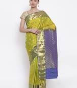 CLASSICATE from the house of The Chennai Silks  Women's Green Kanjivaram Silk Saree With Blouse