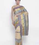 CLASSICATE from the house of The Chennai Silks  Women's Beige Kanjivaram Silk Saree With Blouse