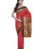 CLASSICATE from the house of The Chennai Silks  Women's Red Kanjivaram Silk Saree With Blouse
