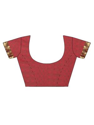 CLASSICATE from the house of The Chennai Silks  Women's Red Kanjivaram Silk Saree With Blouse 3