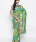CLASSICATE from the house of The Chennai Silks  Women's Green Kanjivaram Silk Saree With Blouse