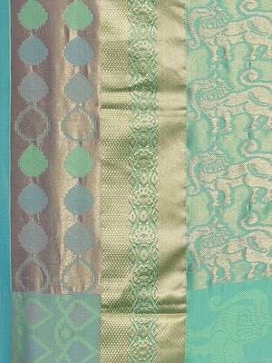 CLASSICATE from the house of The Chennai Silks  Women's Green Kanjivaram Silk Saree With Blouse 2