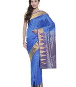 CLASSICATE from the house of The Chennai Silks  Women's Blue Kanjivaram Silk Saree With Blouse