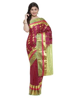 CLASSICATE from the house of The Chennai Silks  Women's Purple Kanjivaram Silk Saree With Blouse 1