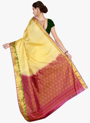 CLASSICATE from the house of The Chennai Silks  Women's Yellow Kanjivaram Silk Saree With Blouse 3