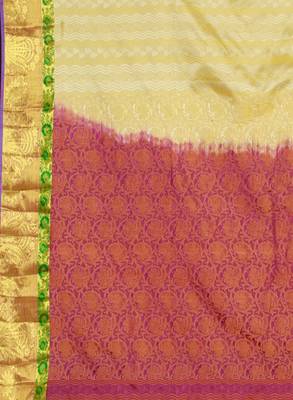 CLASSICATE from the house of The Chennai Silks  Women's Yellow Kanjivaram Silk Saree With Blouse 4