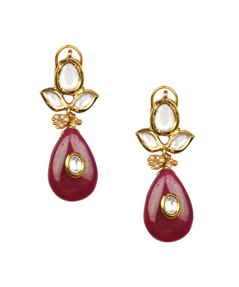 Adore Red Kundan Earrings