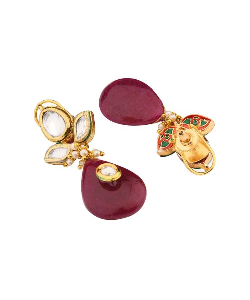 Adore Red Kundan Earrings