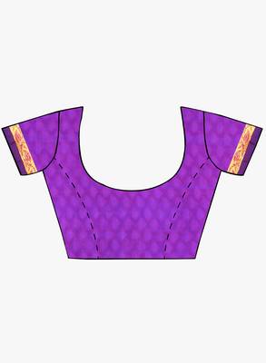 CLASSICATE from the house of The Chennai Silks  Women's Orange Kanjivaram Silk Saree With Blouse 5