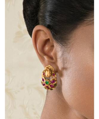 Divine Decadence Red & Gold Earrings 1