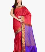 CLASSICATE from the house of The Chennai Silks  Women's Red Kanjivaram Silk Saree With Blouse