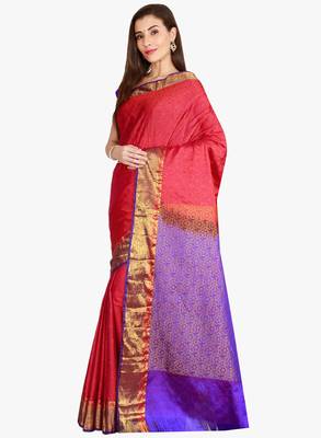CLASSICATE from the house of The Chennai Silks  Women's Red Kanjivaram Silk Saree With Blouse 2