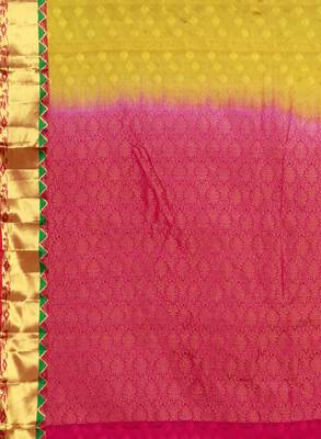 CLASSICATE from the house of The Chennai Silks  Women's Olive Green Kanjivaram Silk Saree With Blouse 4