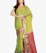 CLASSICATE from the house of The Chennai Silks  Women's Green Kanjivaram Silk Saree With Blouse