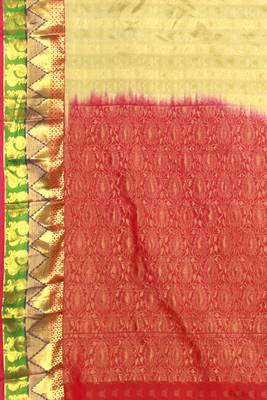 CLASSICATE from the house of The Chennai Silks  Women's Beige Kanjivaram Silk Saree With Blouse 4