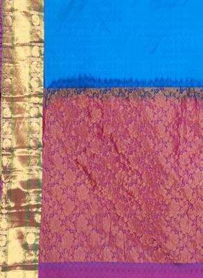 CLASSICATE from the house of The Chennai Silks  Women's Blue Kanjivaram Silk Saree With Blouse 4
