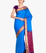 CLASSICATE from the house of The Chennai Silks  Women's Blue Kanjivaram Silk Saree With Blouse