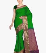 CLASSICATE from the house of The Chennai Silks  Women's Green Kanjivaram Silk Saree With Blouse