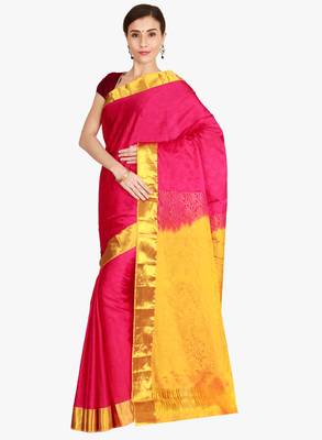 CLASSICATE from the house of The Chennai Silks  Women's Pink Kanjivaram Silk Saree With Blouse 2