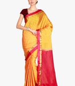 CLASSICATE from the house of The Chennai Silks  Women's Yellow Kanjivaram Silk Saree With Blouse