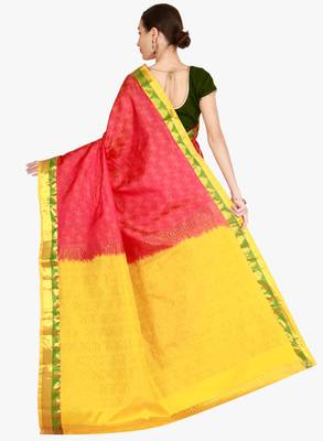 CLASSICATE from the house of The Chennai Silks  Women's Red Kanjivaram Silk Saree With Blouse 3