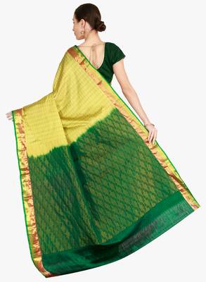 CLASSICATE from the house of The Chennai Silks  Women's Green Kanjivaram Silk Saree With Blouse 3