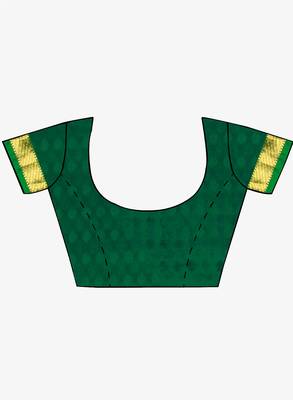CLASSICATE from the house of The Chennai Silks  Women's Green Kanjivaram Silk Saree With Blouse 5