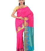 CLASSICATE from the house of The Chennai Silks  Women's Pink Dharmavaram Silk Saree With Blouse